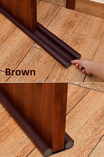 minufco 1 τμχ Καφέ διπλής όψης κάτω από την πόρτα, κρύο και αντιπαρασιτικό, θερμομονωτικό σφουγγάρι