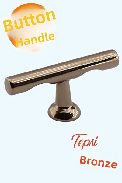 Badem10 Mâner metalic Bronz - Dulap cu butoane tavă - Dulap sertar bucătărie - Mâner capac