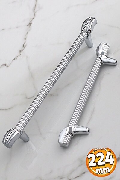 Badem10 درج مطبخ معدني Duru (PREMIUM) مقاس 224 مم، مقابض بلون الكروم