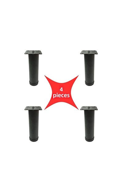 ARON (4 ΤΕΜ.) 8 εκ. Μαύρη Μεταλλική Βάση Κρεβατιού με Πιγκούλια, Έπιπλο Ντουλ...