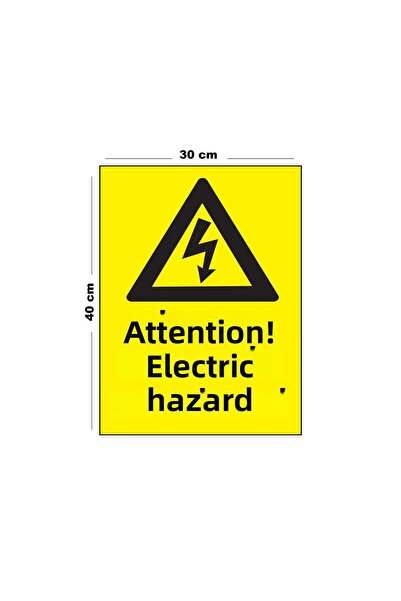 Lucena تحذير معدني من المخاطر الكهربائية 30 سم × 40 سم علامة تحذير كبيرة الحجم A3