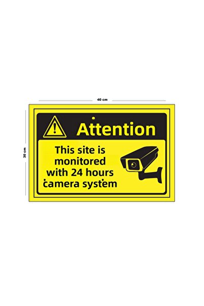 Lucena Metal Attention This Site Is Monitored 24 Hours by Camera System 30 cm...