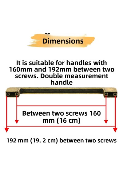 Badem10 Radus Antique Yellow Metal Handle 160 mm -16 cm Furniture Kitchen Drawer Cabinet Cabinet Handles Handle Handle