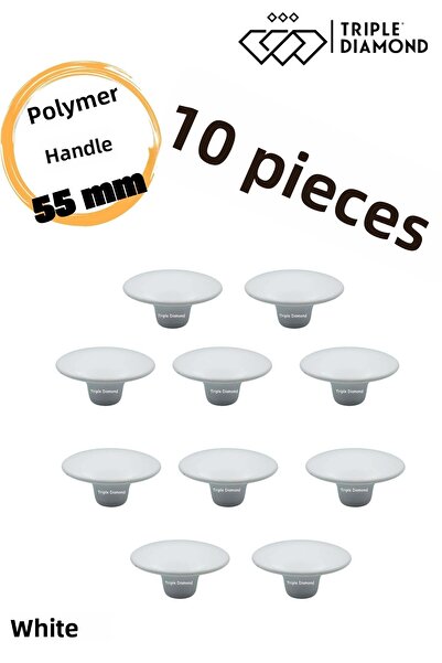 Triple Diamond Polymer Button White Furniture Drawer Kitchen Handles Cabinet Handle Cabinet Handle (10 Pieces)