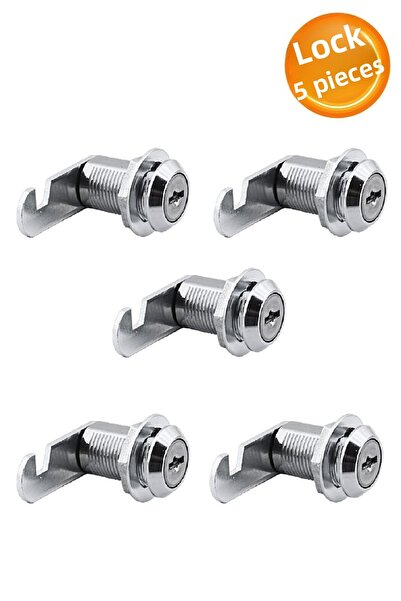 Badem10 قفل درج بمزلاج مع مفتاحين قفل خزانة أثاث معدني (5 قطع)