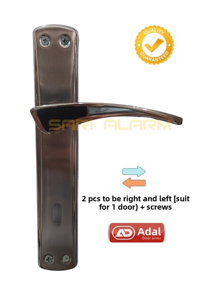 Adil طقم مقبض باب الغرفة موديل Hisar من النيكل الساتان