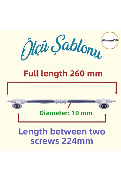 Badem10 Mâner metalic alb de 224 mm Club - Mâner pentru capac sertar bucătărie tip fagure