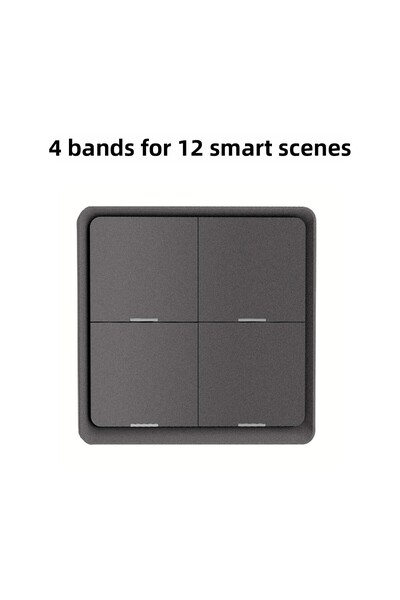 MOES وحدة تحكم لاسلكية Tuya ZigBee 4 Gang Gray 4 Gang 12 Scene Switch تعمل با...