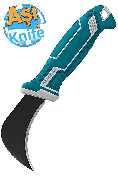 Badem10 Professional Grafting Knife (180 mm) Steel Curved Tip Ligature Grafting Pocket Knife Isolated Handle Knife
