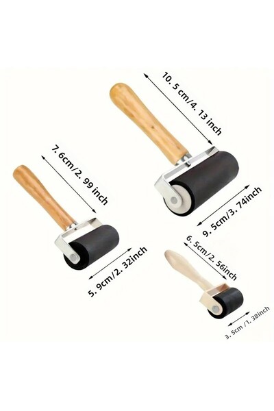 Sanathobi Set of 3 Rubber Cylinder and Printing Roller - Duar Paper