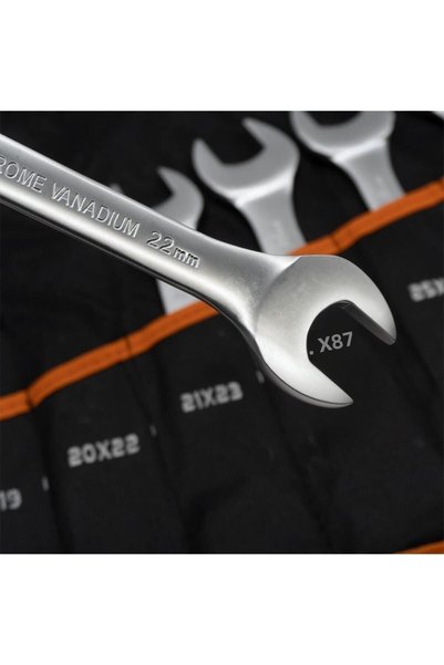 chrome Flat Key Set 12 Pieces 6 to 32 - Two Sides Open Key