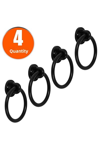 Badem10 Λαβές ντουλαπιού με ελατήριο, μαύρο μεταλλικό δαχτυλίδι (4 ΤΕΜ.) Έπιπλα Συρτάρι κουζίνας
