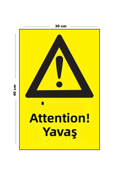 Lucena Metal Attention Slow 30 cm X 40 cm A3 Size Warning Sign Diversion Sign