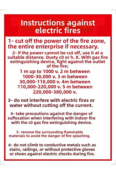 Emek İkaz Levhaları إرشادات الاستجابة لرغوة الحريق، علامة التحذير/التحذير