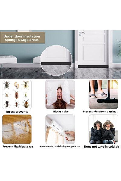 eryatex 4Pcs Under Door Wind Cold Preventing Windbreaker Heat Smell Sound Insulation Insect Door Mat