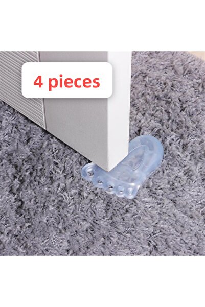 BRAVES 4 قطع سدادة باب على شكل قدم، حامل باب، حاجز للرياح، حاجز للباب