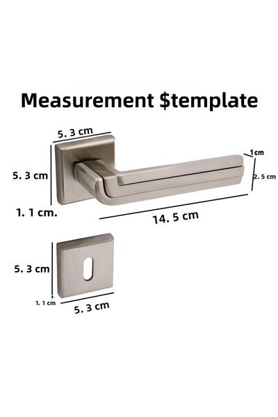 Badem10 Defne Lux Inox Square Rosette Ușă de cameră compatibilă Mâner de ușă potrivit pentru mânerul de ușă la dreapta și la stânga 1 set
