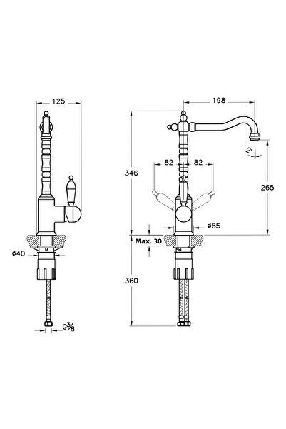 Artema Verona Sink Mixer A4215433 Matte Gold