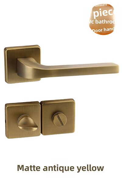 Badem10 مقبض باب متوافق مع الحمام الأصفر العتيق من Tog، مقبض باب مربع الشارة ...