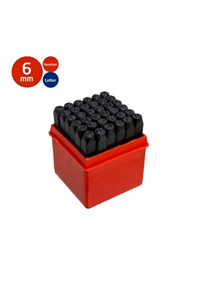 Partner طقم دباسة أرقام الحروف الفولاذية PT03044 6 مم (36 قطعة)