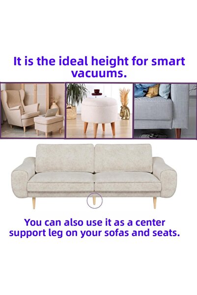 GLASWEN 2 Pieces Wooden Leg 15 cm Cabinet Furniture Seat Sofa Support Leg Feet Tapered M8 Bolt-In