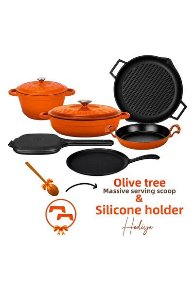 Lava Cast Iron 6X Trendy Series 9 Piece Cookware & Pans Set