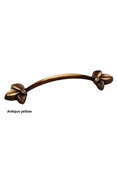EYM Defne Mobilya Cabinet Drawer Handle Floral Antique Yellow - 96 Mm ( 9.6 Cm )