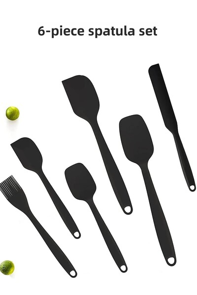 Mirilliahome 13 Piece Black Teflon and Silicone Serving Set – Fireproof Non-Stick Kitchen Utensils