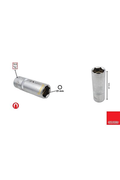 CETA FORM 1/2” 21 mm magnet Spark Plug SoCket - C27-r21m