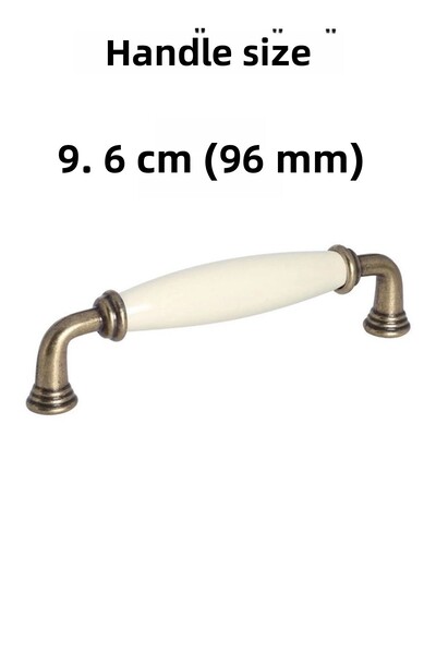 Porcellana Perla -porțelan Mâner Dulap Sertar Mobilier Bucătărie -rubin 96mm- Crem -galben antic-stk837