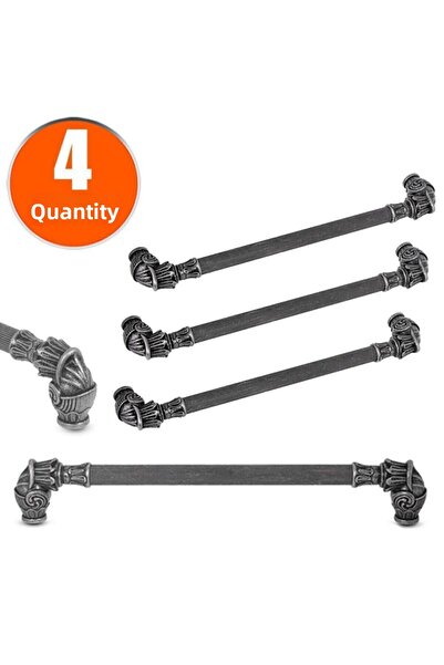 Badem10 Ρουστίκ μεταλλικές βραχιόλια - 4 τεμάχια 224 χιλιοστών παλιά ψευδάργυρα αντίκες ασημένια κουζίνα και έπιπλα