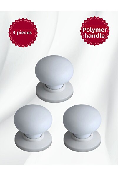 MKLAKS مقبض بلاستيكي بوليمر أبيض اللون لخزانة درج المطبخ والأثاث، عبوة من 3 ق...