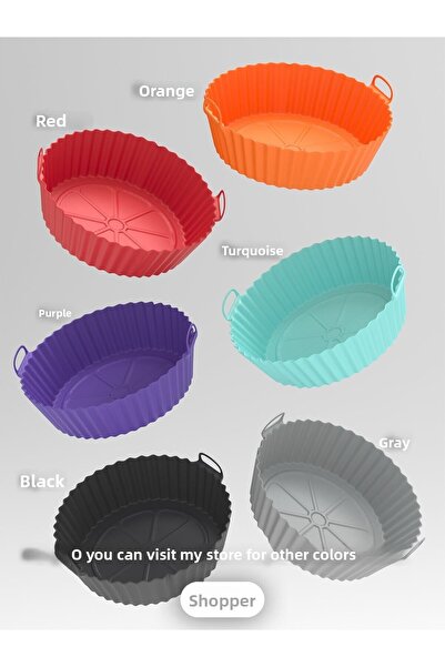 SHOPİST Turquoise Airfryer Silicone Baking Dish 20x5 Cm Bpa Free Airfryer Baking Paper Accessory Mold