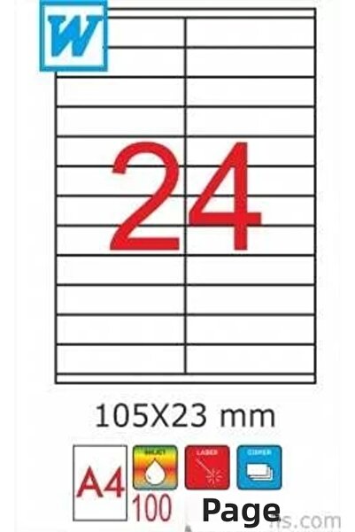 goldmoon 2076 Laser A4 Sheet Label 105X23Mm (Pack of 100)