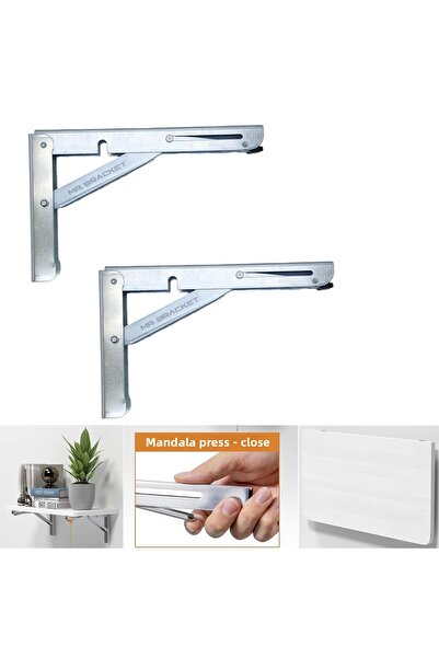 MR.BRACKET مجموعة واحدة من الزنك مقاس 30 سم - وحدة تحكم طاولة قابلة للطي مع م...