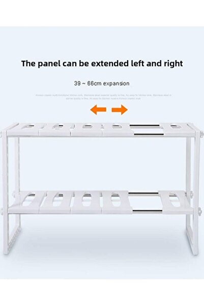 Taimi خزانة مطبخ بيضاء مزدوجة الطبقات قابلة للتعديل