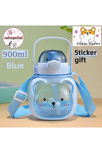 Salsepetial زجاجة مياه تيدي بير سعة 900 مل - زجاجة مياه مجسمة، زجاجة مياه تيد...