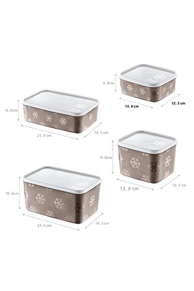 Smartware Set of 4 No Frost Storage Container Terra (All Sizes)