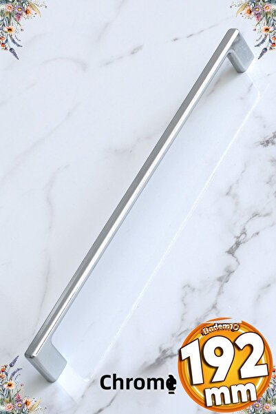Badem10 مقبض معدني من الكروم من ميرف 192 مم - 19.2 سم مقبض باب خزانة أدراج المطبخ وخزانة الأدراج وخزانة الخزانة ومقبض باب الخزانة