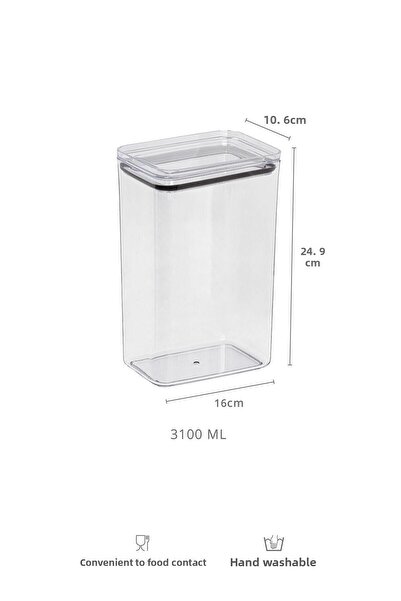 Okyanus Home Detergent-tablet 2 Pieces Vacuum Rectangular 3.1 Lt Storage Container