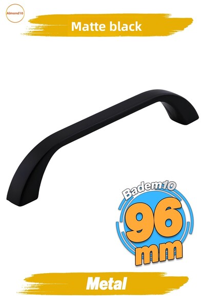 Badem10 Göksu 96 Mm Mobilier Metal Negru Sertar Bucătărie Dulap Dulap Mâner 9...