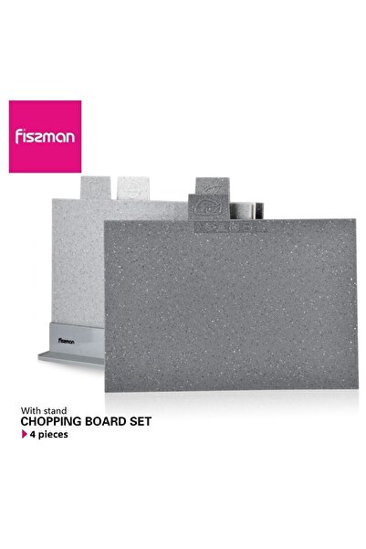 Fissman طقم ألواح تقطيع مرنة مكونة من 4 قطع مع حامل متعدد الألوان 29 سم