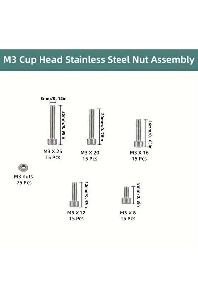 Choice 150pcs 150pcs/box Hex Head 304 Stainless Steel M3 Screw And Nut Set He...