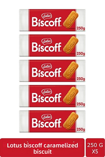 Lotus بسكويت بيسكوف بالكراميل 250 جرام - عبوة من 5 قطع