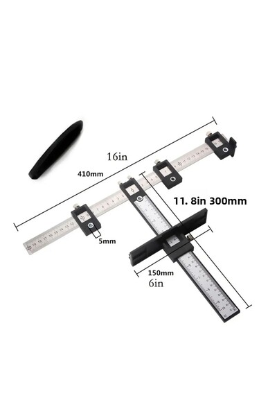 BGA Carpenter Jig Guide Ruler Hole Punch Stencil Cabinet Doors Drawer Hole Punch Stencil Ruler