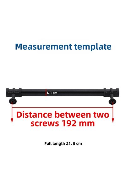 Badem10 Mobilier Sümbül Mâner pentru dulap de bucătărie Mâner pentru dulap Mâner pentru ușă Mâner negru 192 mm Mâner metalic