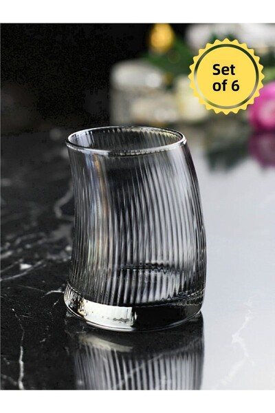 İnova Home Decor Smoked Oyster Model - Short Soft Drink Set of 6