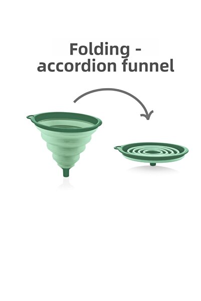 Melkan Home Foldable Funnel Accordion Funnel, Space-Free Silicone, Easy Opera...