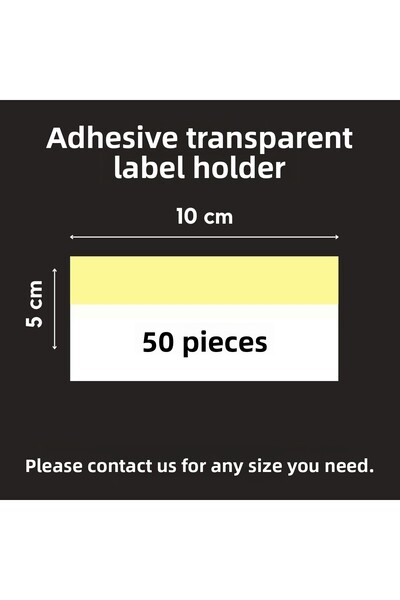 Şeffaf Etiket 50 τεμάχια PVC Αυτοκόλλητη θήκη ετικετών 10x5 εκ. Αυτοκόλλητη τ...