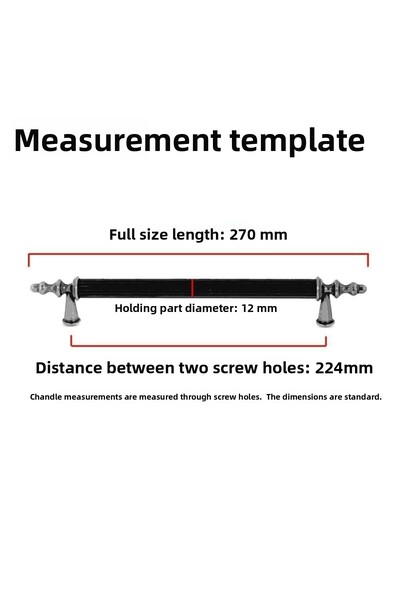 Badem10 Ovacık Furniture Kitchen Drawer Cabinet Cabinet Black Metal 224 mm (4 Pcs) Handle Handle Handles